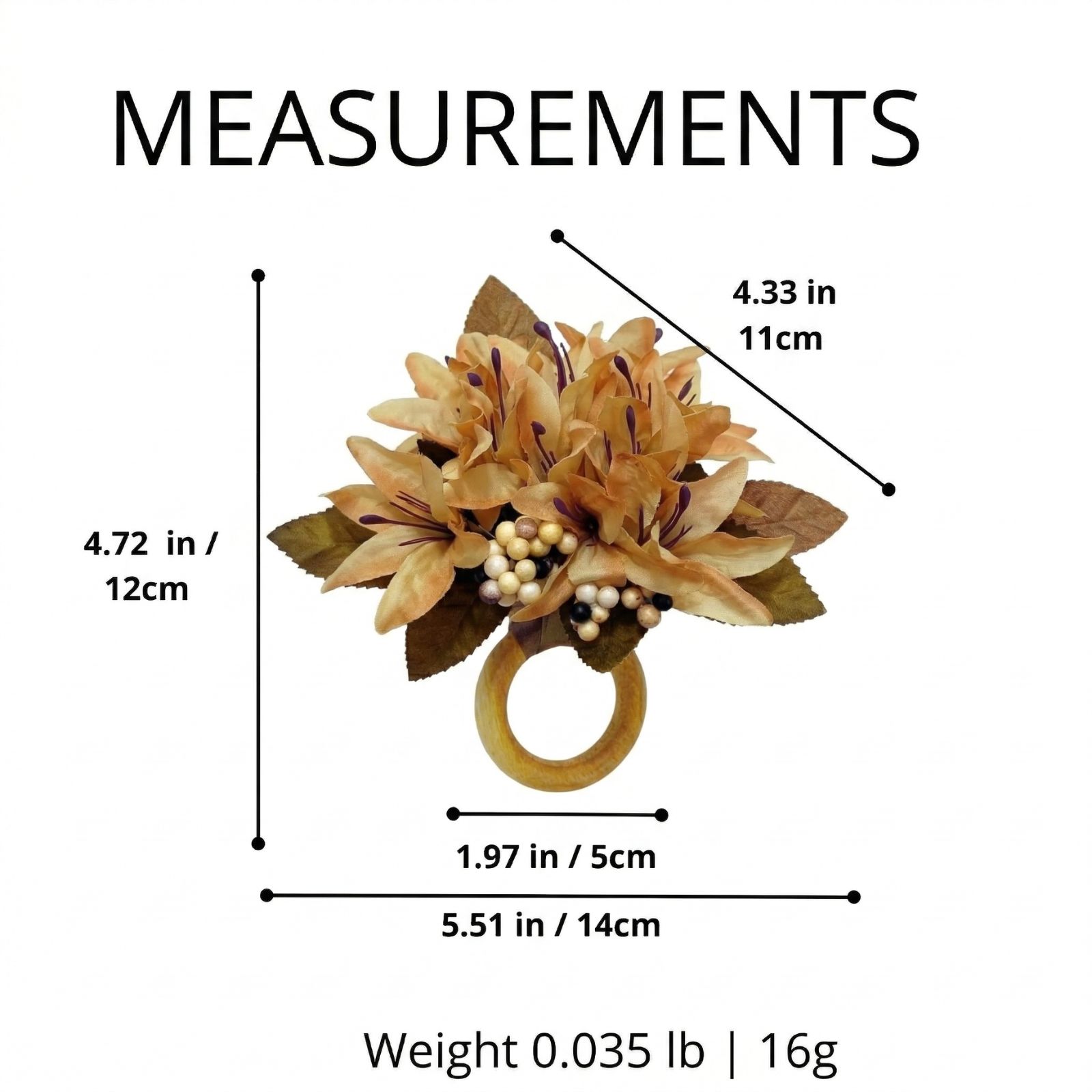 Lilies_Flower_Napkin_Ring_Caramel_4