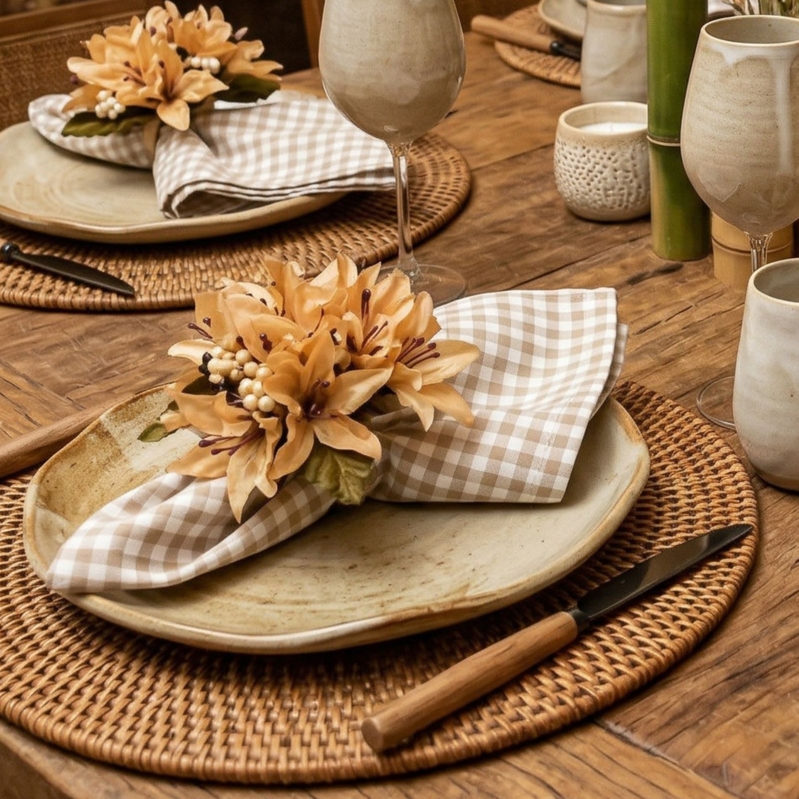 Lilies_Flower_Napkin_Ring_Caramel_6 (1)