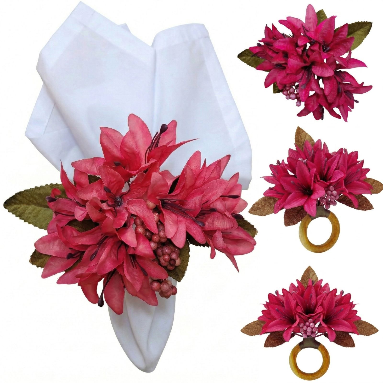 Lilies_Flower_Napkin_Ring_Pink_1