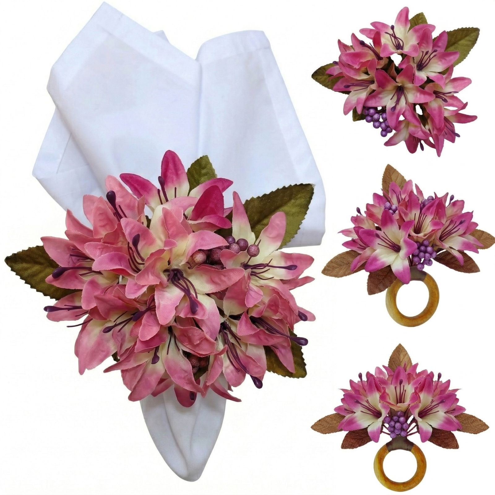 Lilies_Flower_Napkin_Ring_Rose_1