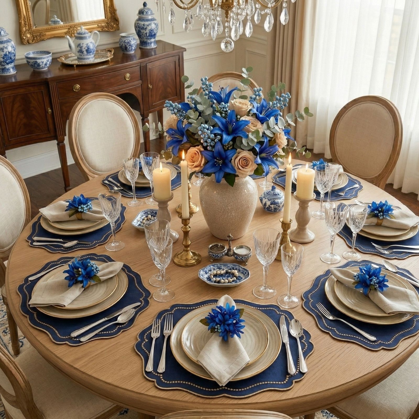 Lilies_Flower_Napkin_Ring_Royal_6